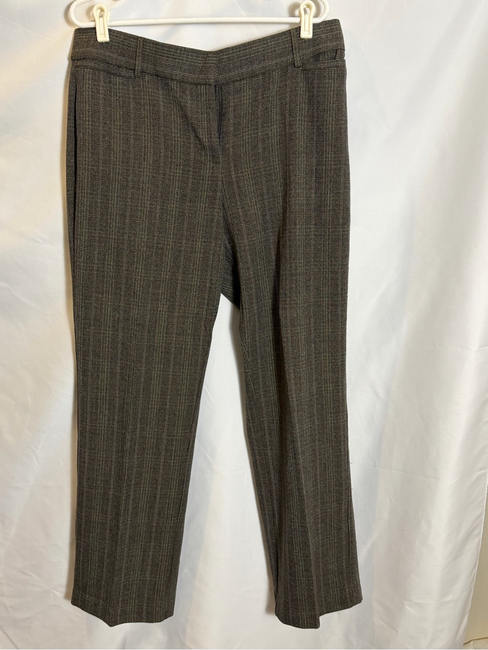 dressbarn Gray Pinstripe Trousers with Subtle Blue Accent